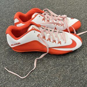 Nike Alpha Skin Football Cleats Orange/White Mens Sz 14 Excellent W/O Box